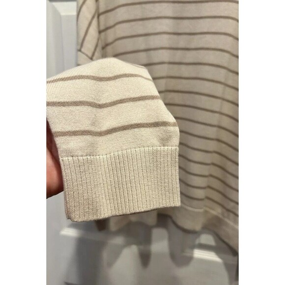 Garnet Hill 100% Pima Cotton Boxy Striped Sweater Lightweight Oversized Large - Picture 6 of 8